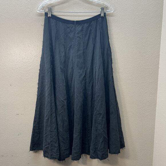 Go Silk Maxi skirt SZ S Black Flowy Long Frayed Lagenlook Whimsigoth Fairy Y2K - Picture 7 of 10